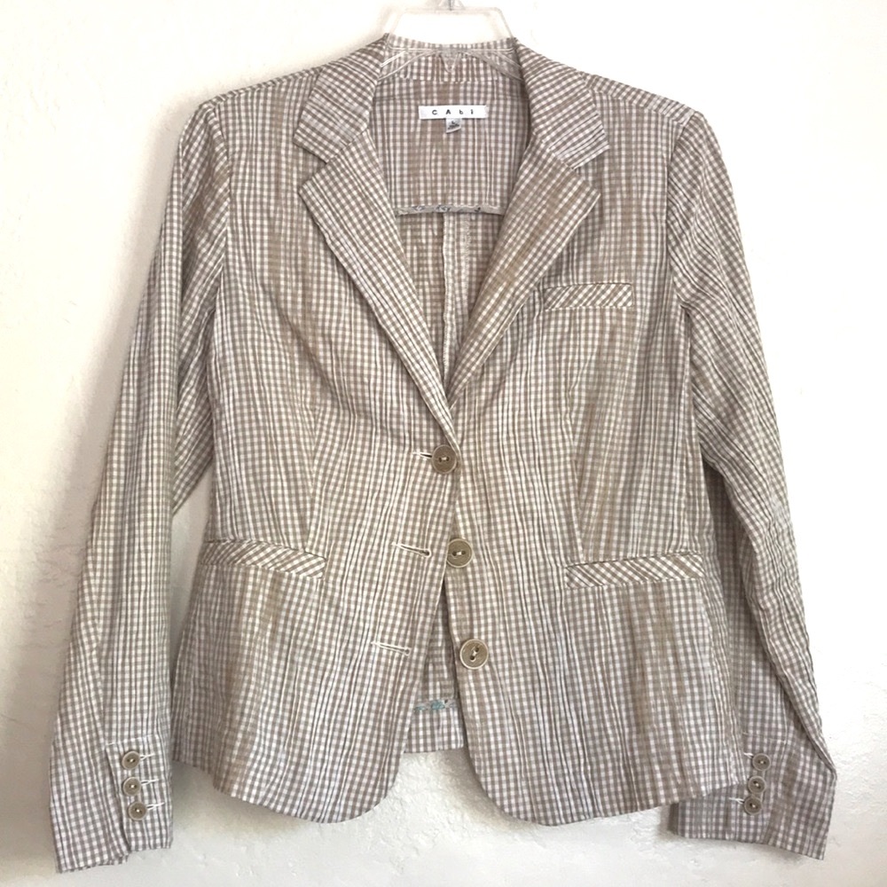 CAbi gingham seersucker light weight blazer